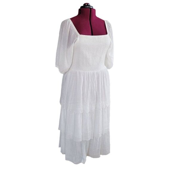 J Gee White Ruffled Peasant's Dress (Size 3X) - Picture 9 of 9